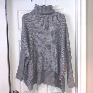 Angela Mara Brushed Metallic Cape Sweater NWOT